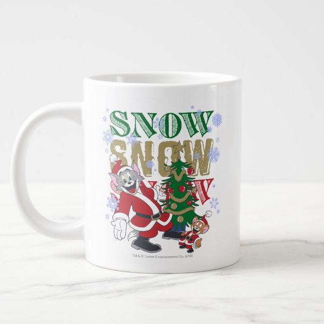 Tom und Jerry Santas am Baum Jumbo-Tasse (Links)