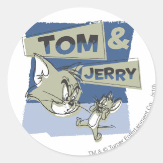 Tom und Jerry Scaredey Mouse Runder Aufkleber