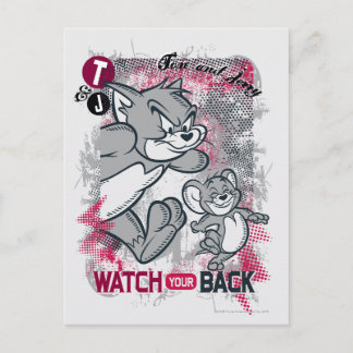 Tom und Jerry sehen sich den Rücken an Postkarte