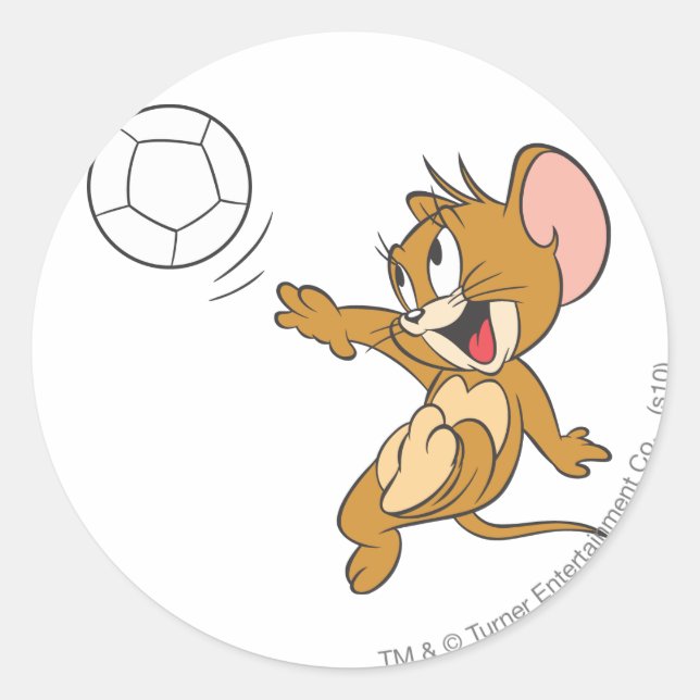 Tom und Jerry Soccer (Fußball) 1 Runder Aufkleber (Vorderseite)