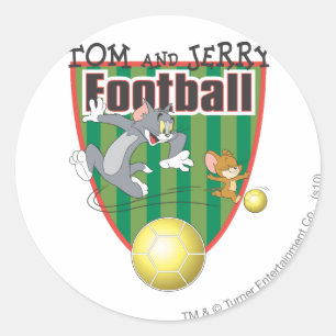 Tom und Jerry Soccer (Fußball) 6 Runder Aufkleber