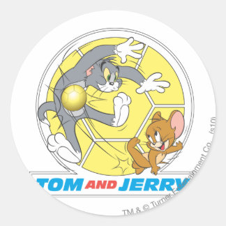 Tom und Jerry Soccer (Fußball) 8 Runder Aufkleber