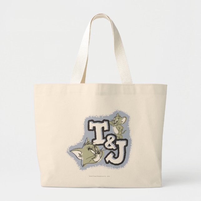 Tom und Jerry T&J Logo Jumbo Stoffbeutel (Vorne)