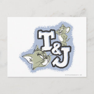 Tom und Jerry T&J Logo Postkarte