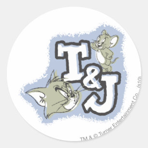 Tom und Jerry T&J Logo Runder Aufkleber
