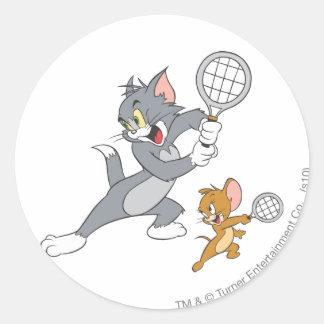 Tom und Jerry Tennis Stars 1 Runder Aufkleber