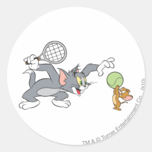 Tom und Jerry Tennis Stars 2 Runder Aufkleber