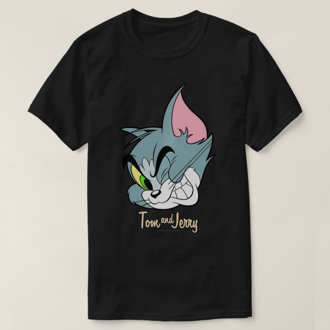 Tom und Jerry Tom katzten einen großen Gesichtssch T-Shirt (Design vorne)