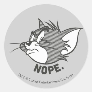 Tom und Jerry | Tom sagt "Nope" Runder Aufkleber