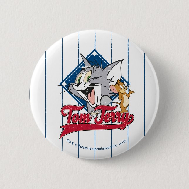 Tom und Jerry | Tom und Jerry auf Baseball Diamond Button (Vorderseite)
