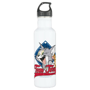 Tom und Jerry   Tom und Jerry auf Baseball Diamond Edelstahlflasche