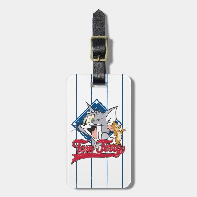 Tom und Jerry | Tom und Jerry auf Baseball Diamond Gepäckanhänger (Vorderseite vertikal)