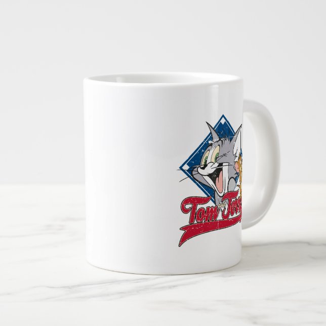 Tom und Jerry | Tom und Jerry auf Baseball Diamond Jumbo-Tasse (Vorderseite Rechts)
