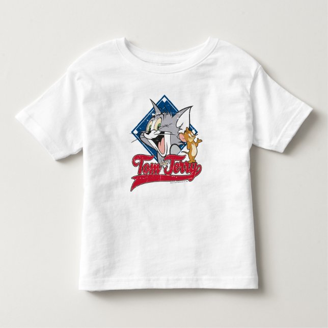 Tom und Jerry | Tom und Jerry auf Baseball Diamond Kleinkind T-shirt (Vorderseite)