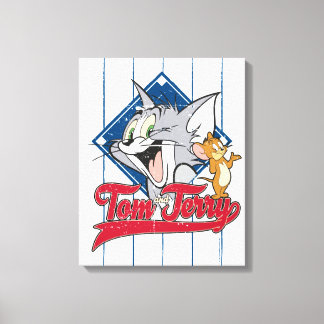 Tom und Jerry | Tom und Jerry auf Baseball Diamond Leinwanddruck
