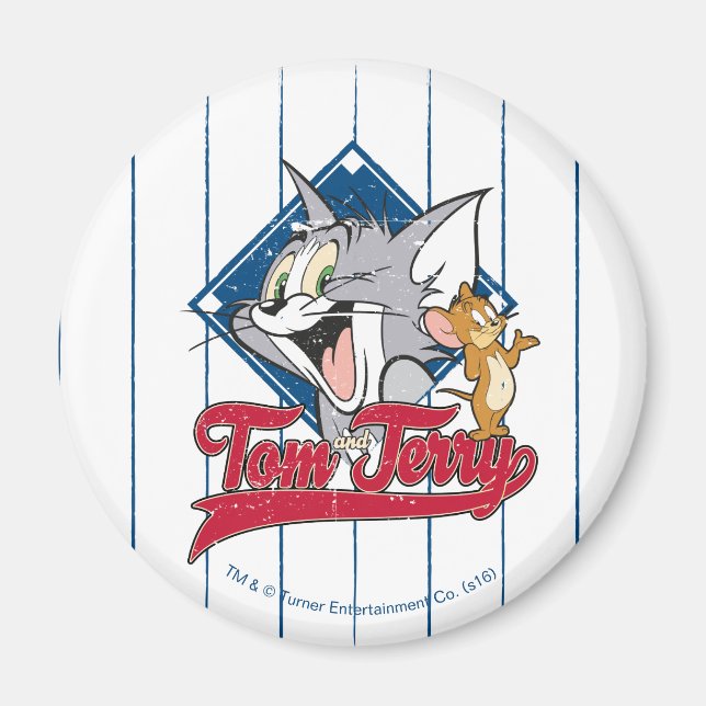 Tom und Jerry | Tom und Jerry auf Baseball Diamond Magnet (Vorne)