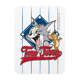 Tom und Jerry   Tom und Jerry auf Baseball Diamond Magnet