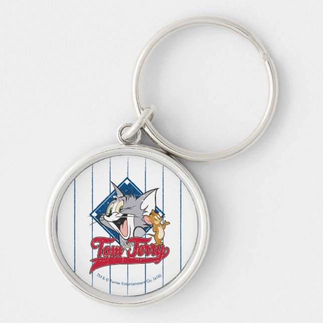 Tom und Jerry | Tom und Jerry auf Baseball Diamond Schlüsselanhänger (Vorne)