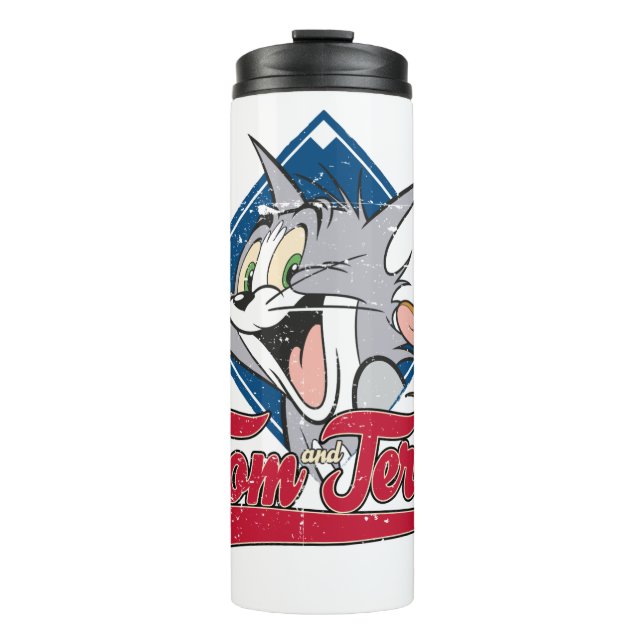 Tom und Jerry | Tom und Jerry auf Baseball Diamond Thermosbecher (Vorderseite)