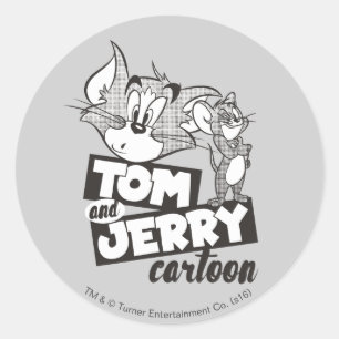 Tom und Jerry   Tom und Jerry Cartoon Runder Aufkleber