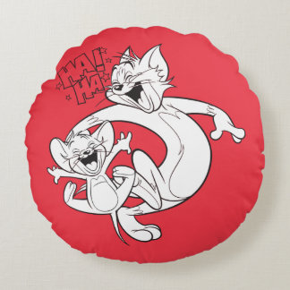 Tom und Jerry | Tom und Jerry lachen Rundes Kissen