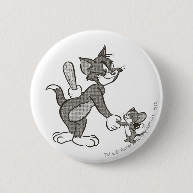 Tom und Jerry trügerischer Handshake Button (Vorderseite)
