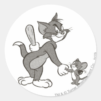 Tom und Jerry trügerischer Handshake Runder Aufkleber