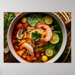 Tom Yum Goong Thai Dish mit hoher Auflösung Poster