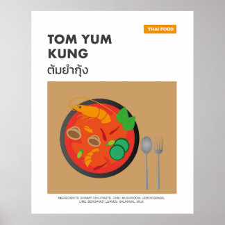 Tom Yum Kung, scharfsinnige thailändische Kunst fü Poster