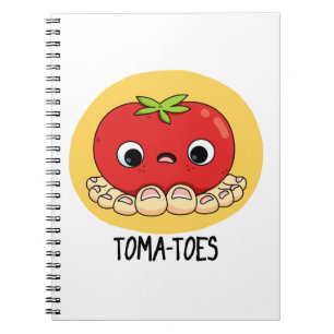 Toma-Zehen Funny Tomato with Toes Pun Notizblock