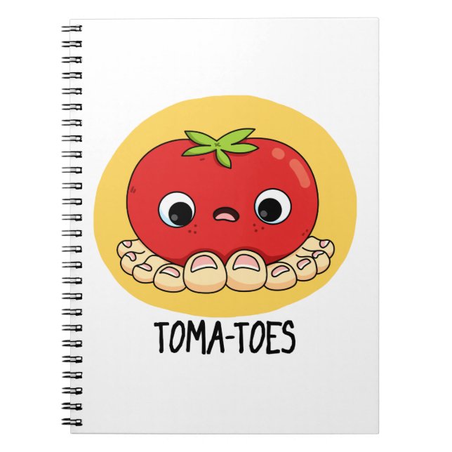 Toma-Zehen Funny Tomato with Toes Pun Notizblock (Vorderseite)