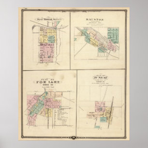 Tomah, Mauston, Fox See und Juneau Poster
