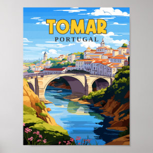 Tomar Portugal Vintage-Reiseillustration Poster
