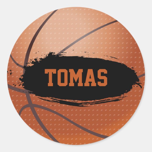 Tomas Basketball Name Stickers (Vorderseite)