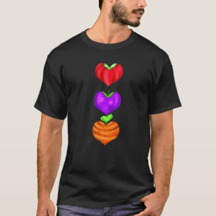 Tomate Aubergine Und Karotte Als Herzen Werde Veg T-Shirt