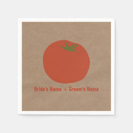 Tomate auf dem Bauernmarkt Hochzeit von Napkins Serviette