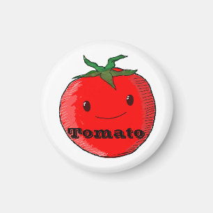 Tomate aus niedlichem Cartoon mit Text Magnet