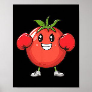 Tomate lächeln mit Boxhandschuhen Poster