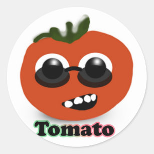 Tomate mit Sonnenbrille Runder Aufkleber
