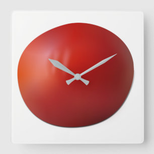 Tomate Quadratische Wanduhr