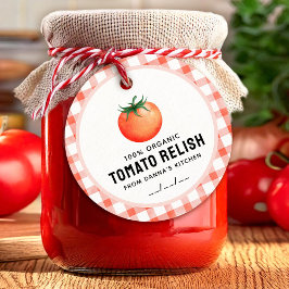 Tomate Relaxen mit Tomaten und karierten Mustern Geschenkanhänger