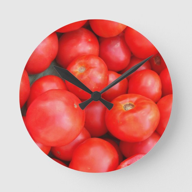 Tomate-Uhr Runde Wanduhr (Vorderseite)