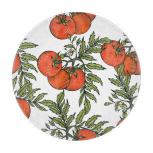 Tomate Vintag: Illustration des Agrarmarktes. Schneidebrett