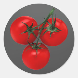 Tomaten auf einem Reben Runder Aufkleber