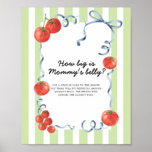 Tomaten-Baby-Party Wie groß ist Mamas Bauch Poster