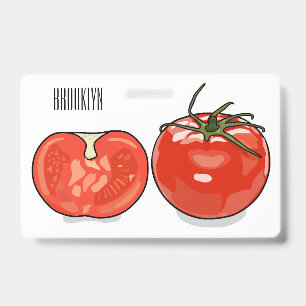 Tomaten-Cartoon-Illustration Ausweis