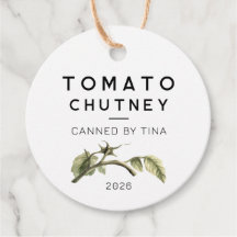 Tomaten-Chutney-Etikett mit aquarelliertem Tomaten
