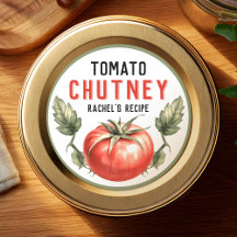 Tomaten-Chutney-Etikett mit vintage Gefühl