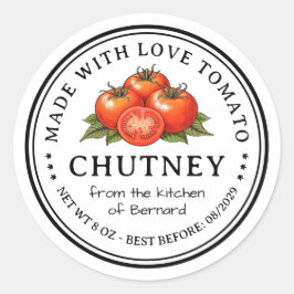Tomaten-Chutney-Konservierungs-Etikett Runder Aufkleber