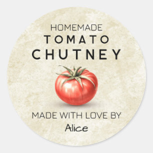 Tomaten-Chutney Vintage-Etikett für Konserven Runder Aufkleber